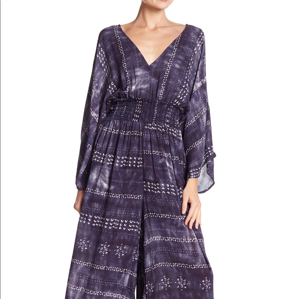 Dual Nature Smocked Waist Open-Back Jumpsuit
